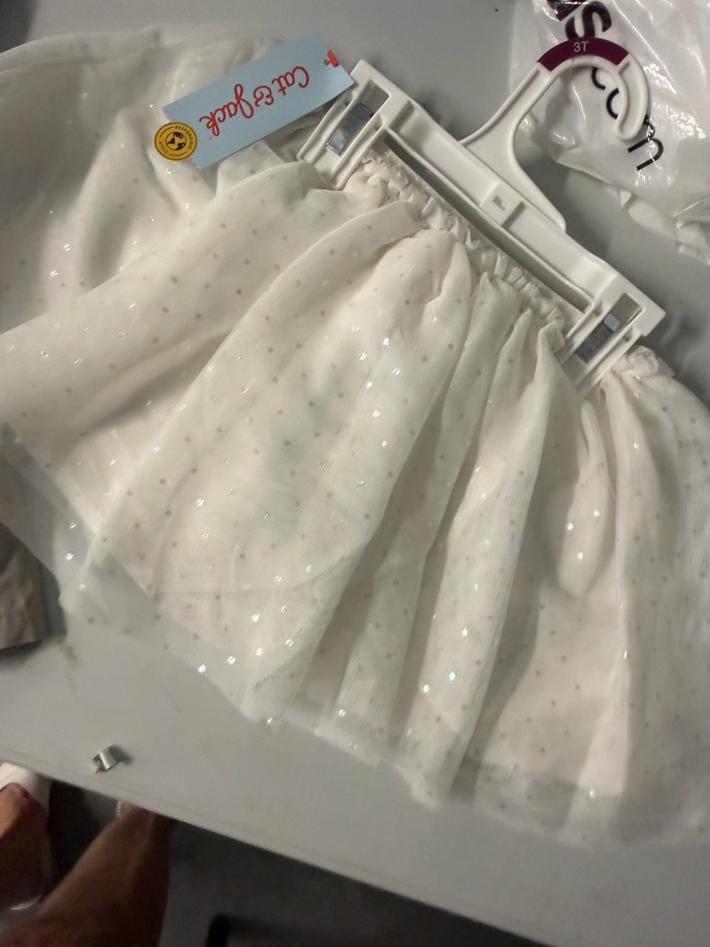 Sparkling White Tulle Skirt by cat and Jack three toddler knew with tags